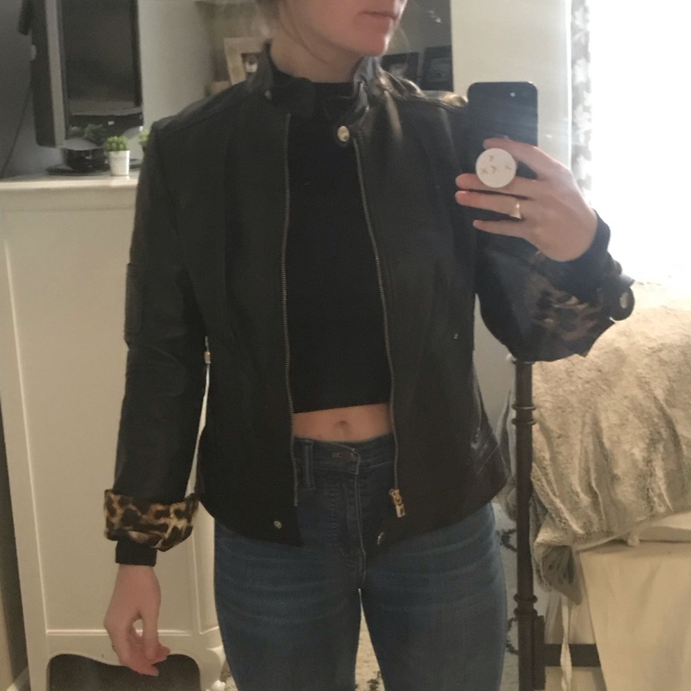 Black leather jacket